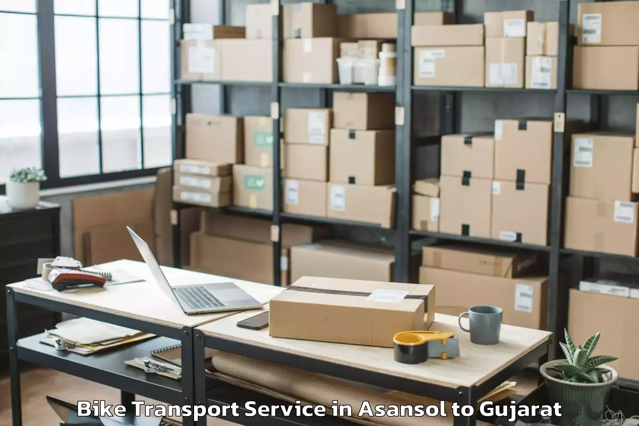 Book Asansol to Bhanvad Bike Transport Online